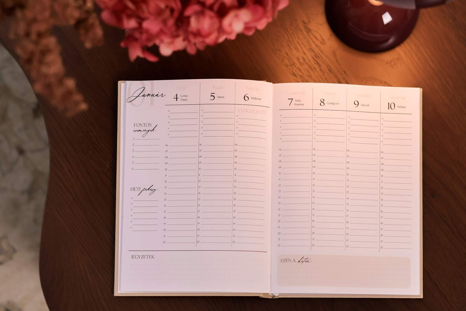 Simply Planned 2027 – Champagne – Heti tervező